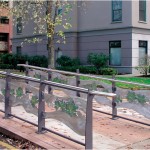 fabricated and cast aluminum hybrid transit station art railings