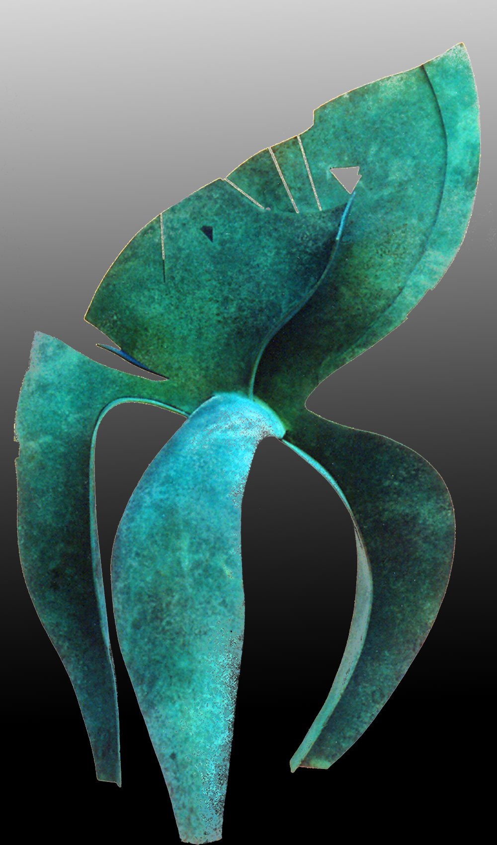 Fabricated copper abstract sculpture